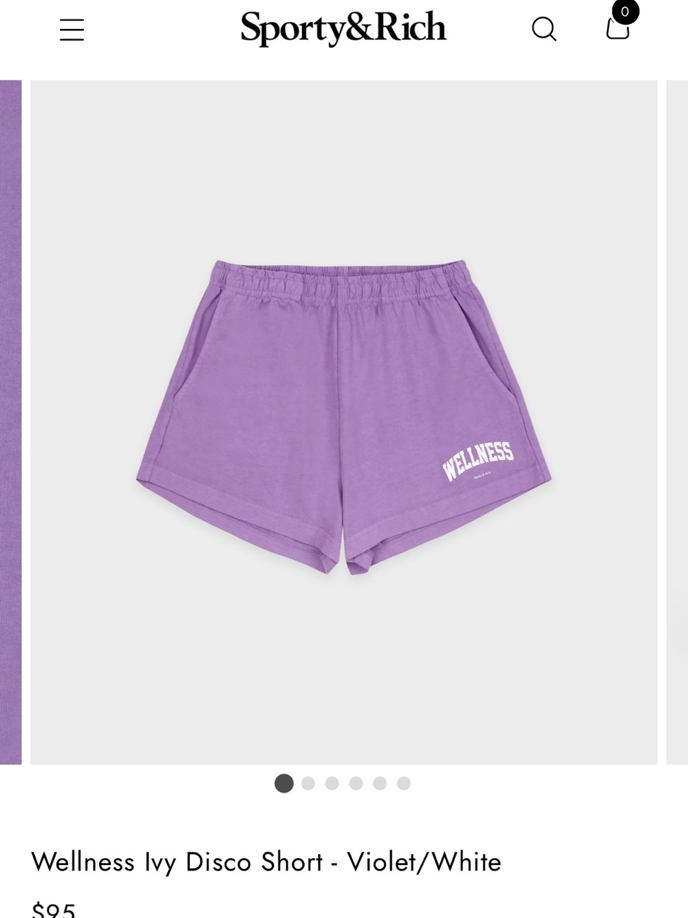 Sporty & Rich Violet Wellness Athletic Shorts